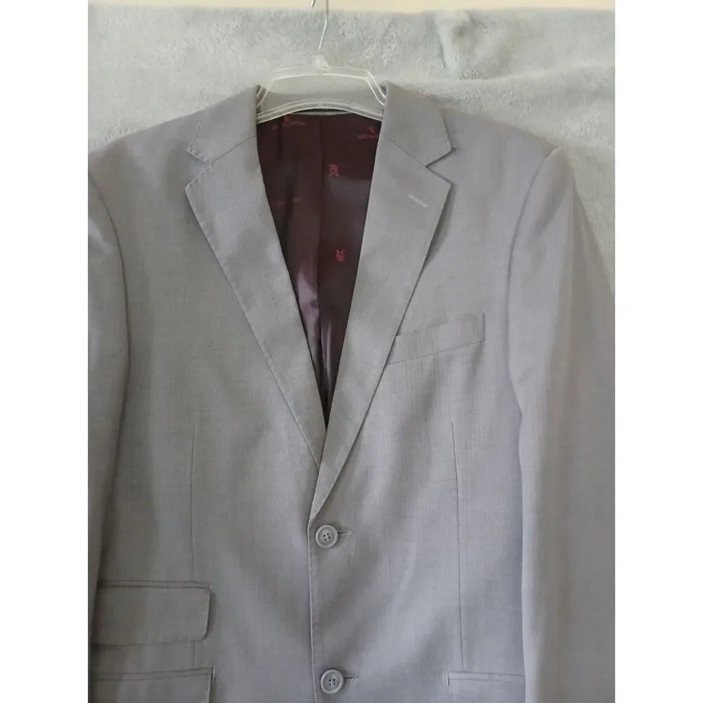 Gino Valentino Blazer Sz 38R Zegna Wool Silk 150s Solid Gray Classic Preppy
